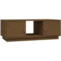vidaXL Table basse marron miel 100x50x35 cm pin massif