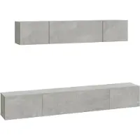 vidaXL Ensemble d'armoires TV 4 pièces gris béton Bois composite