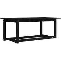 vidaXL Table basse noire 110x55x45 cm pin massif