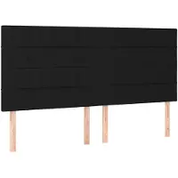 vidaXL Têtes de lit 4 pcs. noir 90x5x78/88 cm Tissu