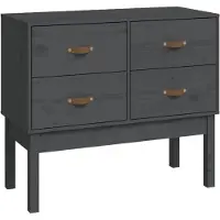 vidaXL Armoire console Gris 90x40x78 cm Pin massif