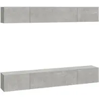 vidaXL Armoires murales TV 4 pcs. Gris béton 100x30x30 cm
