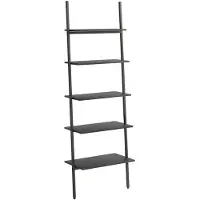 vidaXL Étagère inclinée à 5 niveaux Noir 64x34x185,5 cm