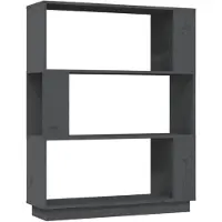 vidaXL Bibliothèque/Séparateur de pièce Gris 80x25x101 cm Pin massif