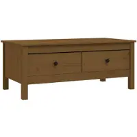 vidaXL Table basse marron miel 100x50x40 cm pin massif
