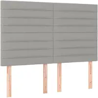 vidaXL Têtes de lit 4 pcs. Gris clair 72x5x78/88 cm Tissu