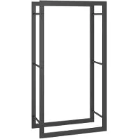 vidaXL Étagère à bois de chauffage noir mat 50x28x94 cm Acier