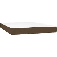 vidaXL Matelas à ressorts ensachés Marron foncé 140x190x20 cm Tissu