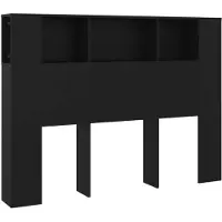vidaXL Tête de lit avec étagères noir 140x18,5x104,5 cm
