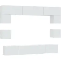 vidaXL Ensemble de 8 meubles TV blanc en bois composite