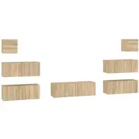 vidaXL Ensemble d'armoires TV de 7 pièces en bois de chêne Sonoma