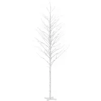 vidaXL Bouleau blanc à LED 672 LED Blanc chaud 400 cm