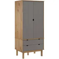 vidaXL Armoire OTTA brun&gris 76,5x53x172 cm Pin massif