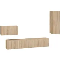 vidaXL Ensemble de 4 meubles TV en bois composite chêne Sonoma