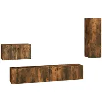 vidaXL Ensemble de meubles TV 4 pièces chêne fumé bois composite