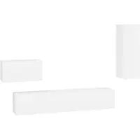 vidaXL Ensemble de 4 armoires TV blanc en bois composite