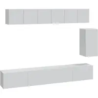vidaXL Ensemble de 6 meubles TV blanc en bois composite