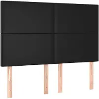 vidaXL Têtes de lit 4 pièces noir 72x5x78/88 cm similicuir