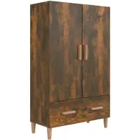 vidaXL Highboard chêne fumé 70x31x115 cm bois composite
