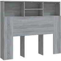 vidaXL Tête de lit avec étagères Gris Sonoma 120x19x103,5 cm