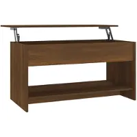 vidaXL Table basse aspect chêne brun 102 x 50 x 52,5 cm en aggloméré