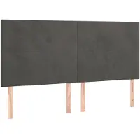 vidaXL Têtes de lit 4 pcs. Gris foncé 80x5x78/88 cm velours