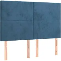vidaXL Têtes de lit 4 pcs. Bleu foncé 72x5x78/88 cm velours