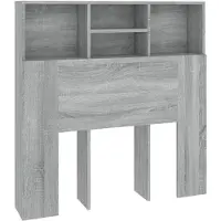 vidaXL Tête de lit avec étagères Gris Sonoma 100x19x103,5 cm