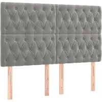 vidaXL Têtes de lit 4 pcs. Gris clair 72x7x78/88 cm velours