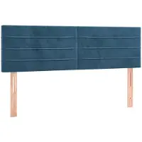 vidaXL Têtes de lit 2 pcs. Bleu foncé 72x5x78/88 cm velours