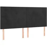 vidaXL Têtes de lit 4 pcs. noir 90x5x78/88 cm velours