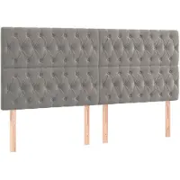 vidaXL Têtes de lit 4 pcs. Gris clair 90x7x78/88 cm velours