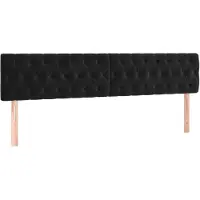 vidaXL Têtes de lit 2 pcs. noir 90x7x78/88 cm velours