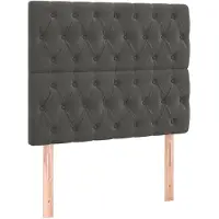 vidaXL Têtes de lit 2 pcs. Gris foncé 90x7x78/88 cm velours