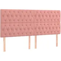 vidaXL Têtes de lit 4 pcs. Rose 100x7x78/88 cm velours