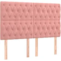 vidaXL Têtes de lit 4 pcs. Rose 72x7x78/88 cm velours