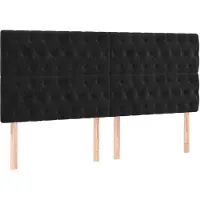 vidaXL Têtes de lit 4 pièces noir 100x7x78/88 cm velours