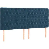 vidaXL Têtes de lit 4 pcs. Bleu foncé 100x7x78/88 cm velours