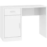 vidaXL Bureau avec espace de rangement blanc brillant 100x40x73 cm