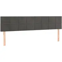vidaXL Têtes de lit 2 pcs. Gris foncé 80x5x78/88 cm velours