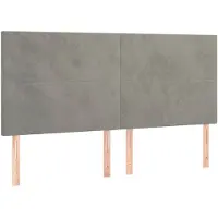 vidaXL Têtes de lit 4 pcs. Gris clair 90x5x78/88 cm velours