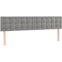 vidaXL Têtes de lit 2 pcs. Gris clair 100x5x78/88 cm velours