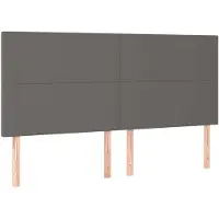 vidaXL Têtes de lit 4 pcs. Gris 90x5x78/88 cm Similicuir