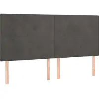 vidaXL Têtes de lit 4 pcs. Gris foncé 90x5x78/88 cm velours