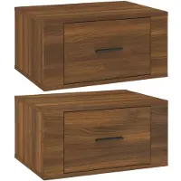 vidaXL Tables de chevet murales 2 pcs Chêne marron 50x36x25 cm