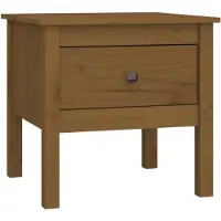 vidaXL Table d'appoint Marron miel 50x50x49 cm Bois massif de pin