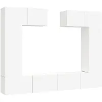 vidaXL Ensemble de 6 meubles TV blanc en bois composite