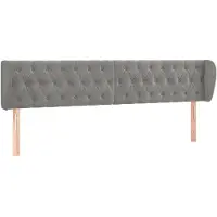 vidaXL Tête de lit avec oreilles gris clair 183x23x78/88 cm velours