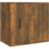 vidaXL Table de chevet murale Chêne fumé 50x30x47 cm