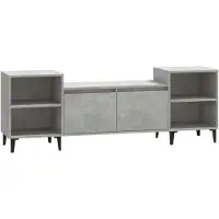 vidaXL - Meuble TV - 160x35x55 - cm - fait main - bois - gris béton